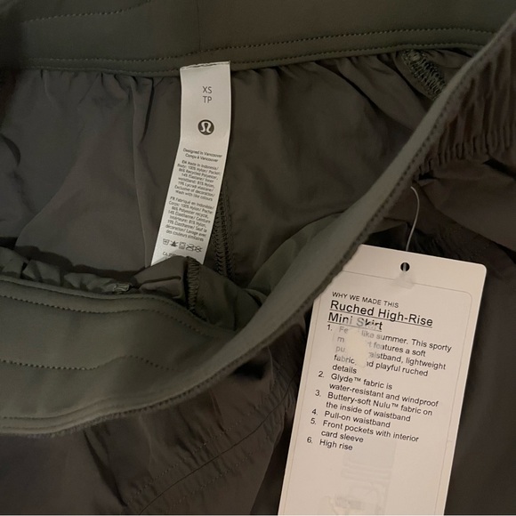 New Lululemon Rushed High Rise Mini Skirt $88 XS - Picture 9 of 12